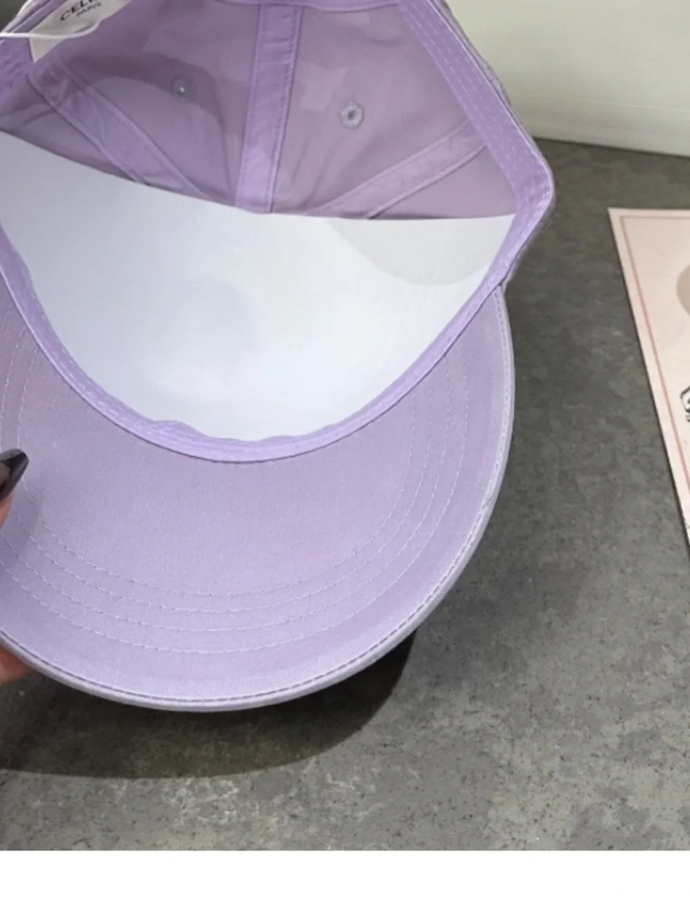 Celine. Light Purple Triomphe Embroidered Baseball Hat Cap
